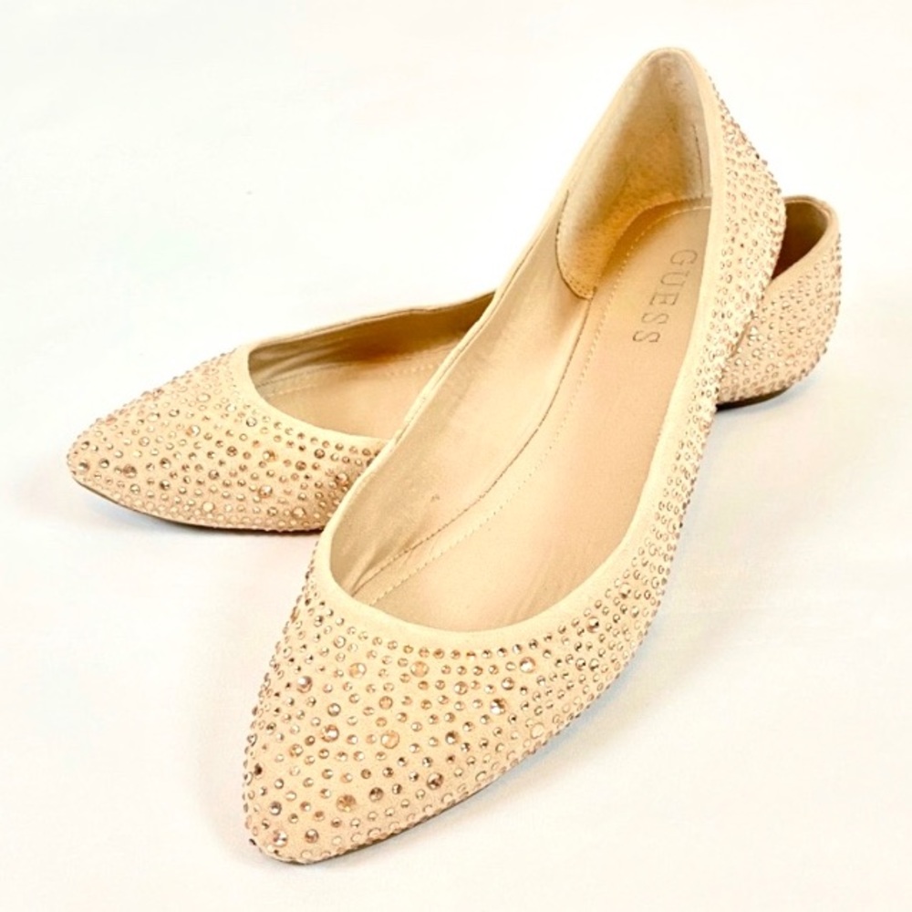 Guess Blush Sparkle Flats with Pointed Toe
